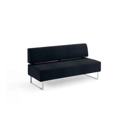 Black Leather L Shape Sofa – Three Seater with Cushion Back and Steel Legs (CCSR 305) Manufacturers in Bengaluru