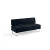 Black Leather L Shape Sofa – Three Seater with Cushion Back and Steel Legs (CCSR 305) Manufacturers, Suppliers in Delhi