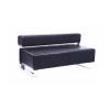 Black Leather L Shape Sofa – Three Seater with Cushion Back and Steel Legs (CCSR 305) Manufacturers, Suppliers in Delhi