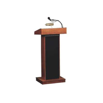 Matte Finish Wooden Podium – Brown Color with Angled Reading Table (Podium-12) Manufacturers in Arunachal Pradesh