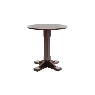 Restaurant Round Wooden Table – Polished Brown Finish Manufacturers in Arunachal Pradesh